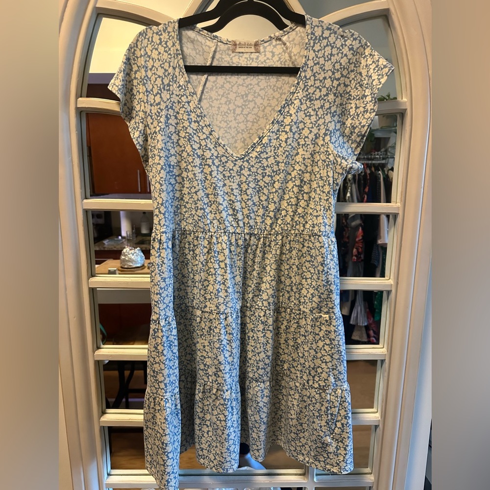 Altar’s State Summer Blue Floral Dress